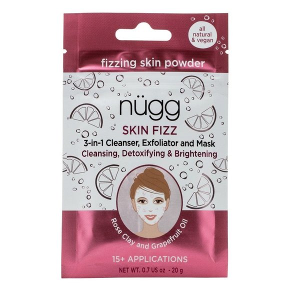 Nugg Skin 3-in-1 Fizzing Cleanser Exfoliator Rose Clay & Grapefruit Oil - 0.7oz - Picture 1 of 1